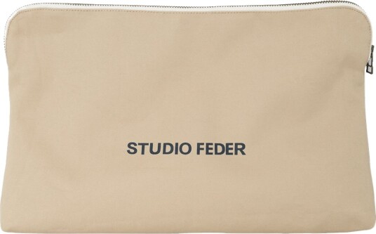 STUDIO FEDER Celia Toiletry Bag - Canvas - Beige - 30X20X10CM STUDIO FEDER Celia Toiletry Bag - Canvas - Beige - 30X20X10CM