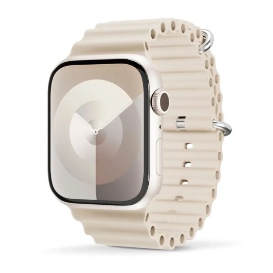 Apple Watch (42/44/SE/45/49mm) Epico Ocean Silikon Rem - Kremhvit