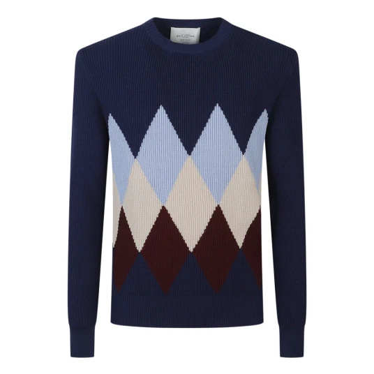 Ballantyne, Herre, Strikkevarer, Blå, 2XL,