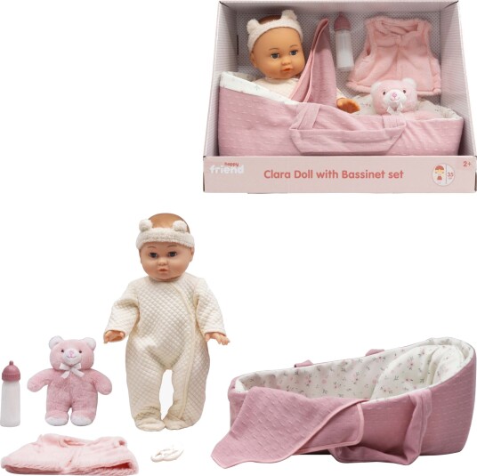 Happy Friend Dukke Med Dukkekurv Og Tilbehør Clara 35 cm