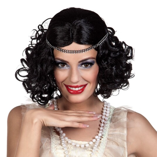 Boland Party Partners Flapper Svart Parykk med Pannebånd - One size