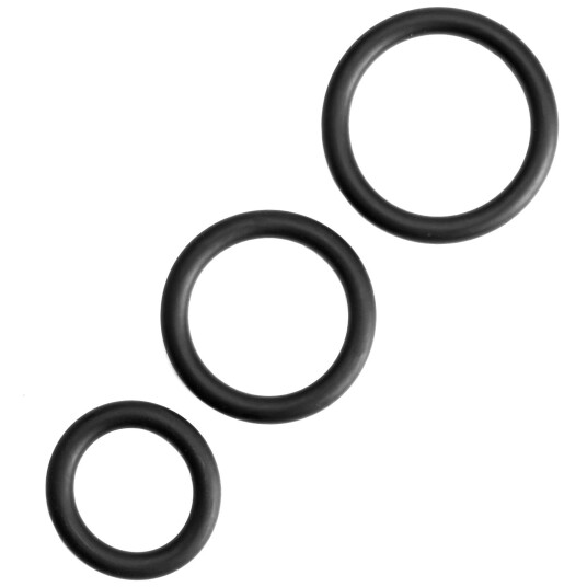 Sinful Penisringsett 3 stk       - Svart
