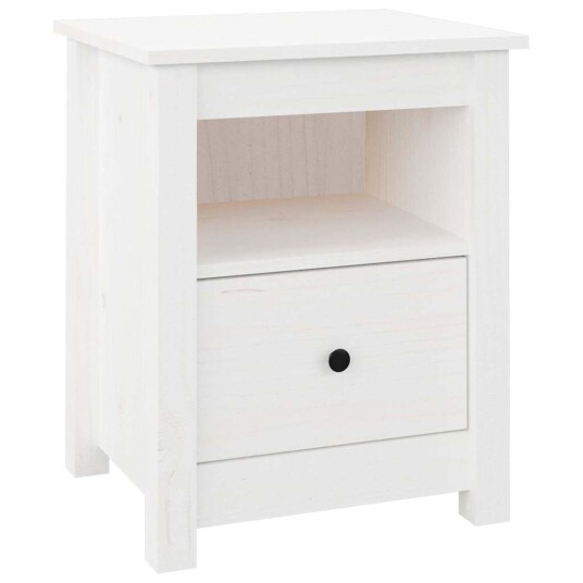 vidaXL Nattbord 2 stk hvit 40x35x49 heltre furu
