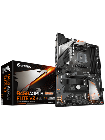 GIGABYTE B450 AORUS ELITE V2 Hovedkort - AMD B450 - AMD AM4 socket - DDR4 RAM - ATX