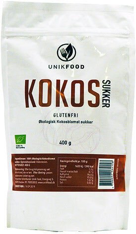 Unikfood Kokosblomstsukker Økologisk 400 gr Unikfood Kokosblomstsukker Økologisk 400 gr
