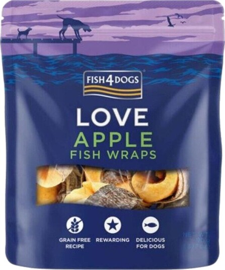 Fish4Dogs Eple Fiskewraps 90g Hundegodbiter