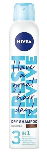 Nivea Fresh Revive Dry Shampoo for Hair 3in1 Dark
