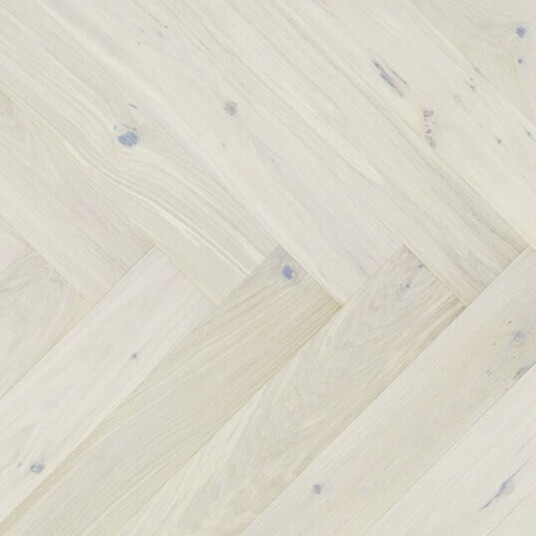 Saga Parkett Herringbone Pearl White Hvit Saga Parkett Herringbone Pearl White Hvit