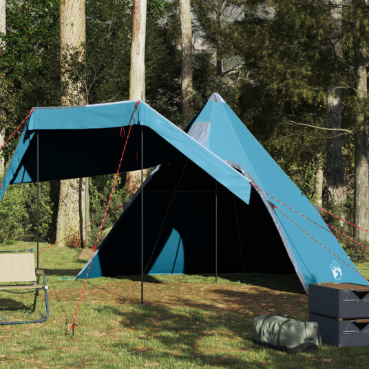  Campingtelt tipi 5 personer blå vanntett