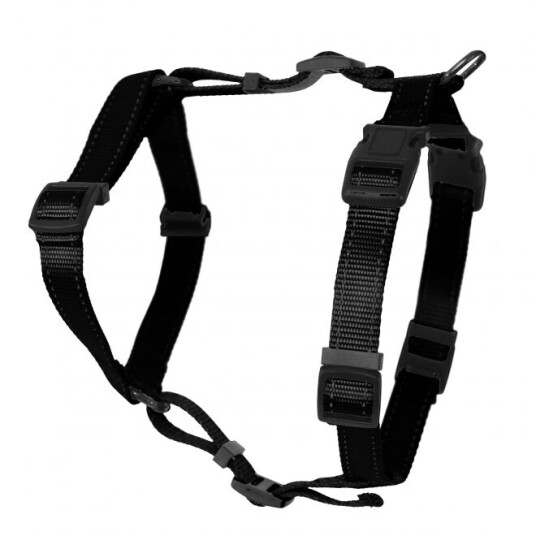 Dogman H-sele Iris Justerbar Hundesele Svart M med Refleks