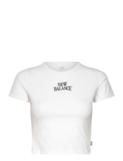 New Balance Linear Heritage Ringer T Shirt White L