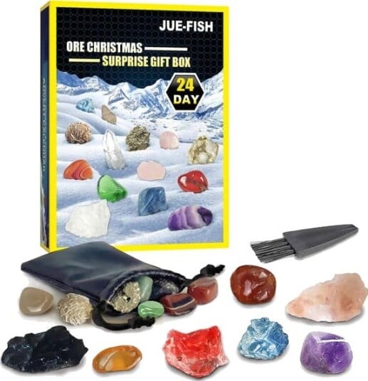 NATIONAL GEOGRAPHIC Edelsten Adventskalender 2025   Adventskalender for barn med 24 edelstener Julekalender