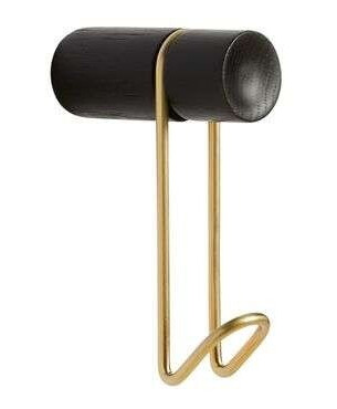 Woud - Around Wall Hanger Small Black/Oak/Brass