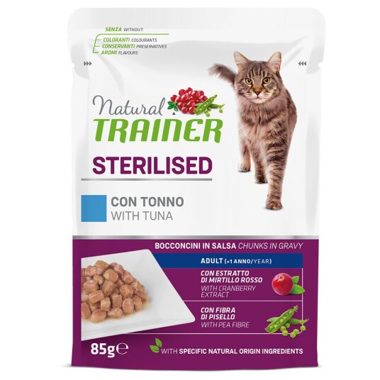 Trainer Natural Cat Natural Trainer Adult Sterilisert 12 X 85 G Våtfôr For Katter Med Tunfisk