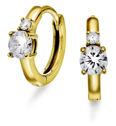 Pan Jewelry, Øreringer i 925 forgylt sølv med zirkonia