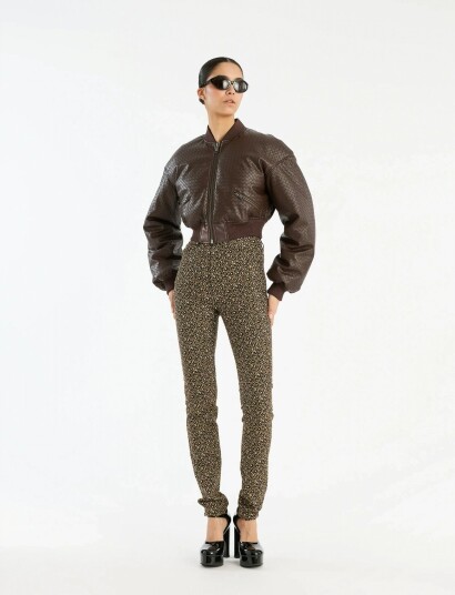 ROTATE Birger Christensen Cropped Puffer Jacket Brown 34 ROTATE Birger Christensen Cropped Puffer Jacket Brown 34