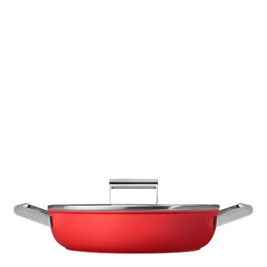 SMEG Traktørpanne m/lokk 28 cm 3,7L rød SMEG Traktørpanne m/lokk 28 cm 3,7L rød