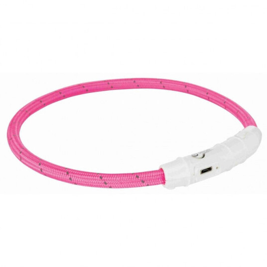 Trixie USB Flash Lysring til Hund L-XL Rosa 65 cm