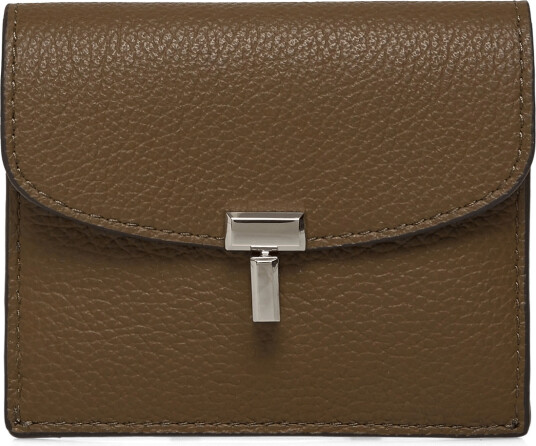 TOTEME T Lock Leather Wallet Brown ONE SIZE