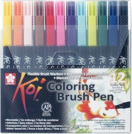 Sakura Koi Brush Penner Sett 12 Farger Sakura Koi Brush Penner Sett 12 Farger