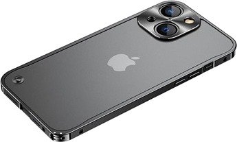 iPhone 13 Metall Bumper med Plast Bakbeskytter - Svart
