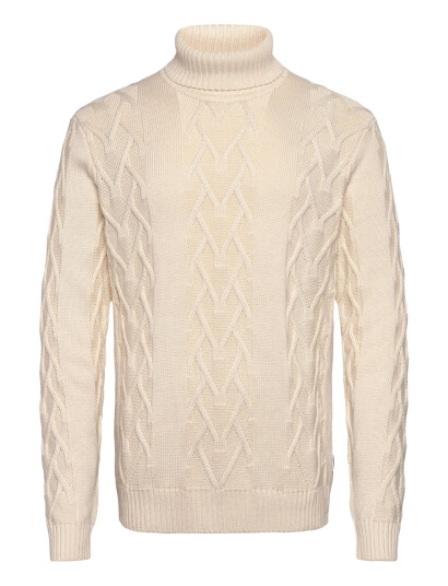 Lindbergh Cable Roll-Neck Knit - Cream - XL