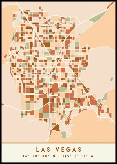 Black Maps Earth Tones 38 Poster Plakat / 40x50cm