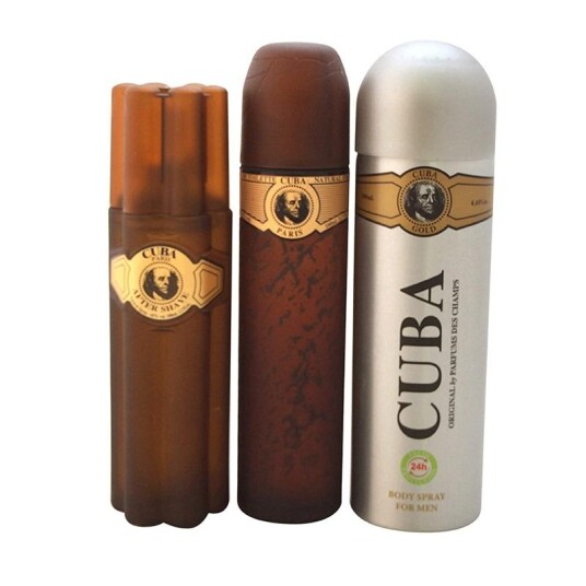 Cuba Gold Gavesett for Menn: Eau De Toilette 100ml, After Shave 100ml, Body Spray 200ml