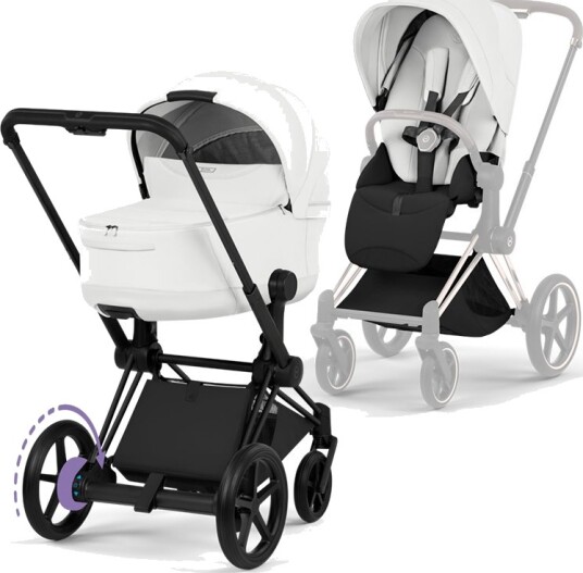 Cybex ePriam Style Collection Komplett Barnevogn New Generation Matt Black/Off White