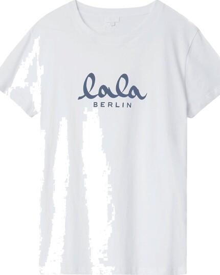 Lala Berlin T skjorte Cara Hvit m. Blå Lala Berlin Large T skjorte