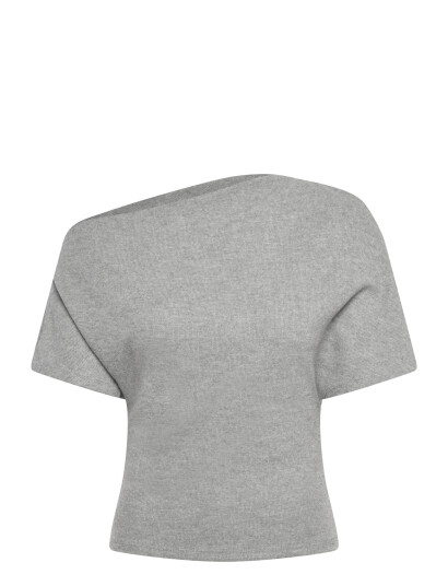 Gina Tricot Soft Asymmetric Top   Grey   L