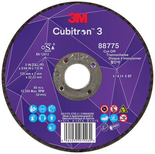 Cubitron 3 kutteskive T41 125Ã2,0mm Cubitron 3 kutteskive T41 125Ã2,0mm