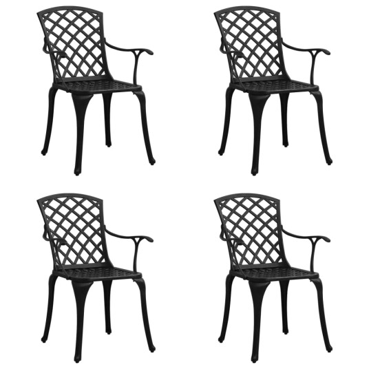 vidaXL Hagestoler 4 stk støpt aluminium svart vidaXL Hagestoler 4 stk støpt aluminium svart