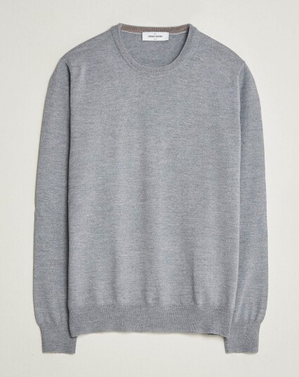 Gran Sasso Merino Fashion Fit Crew Neck Pullover Light Grey