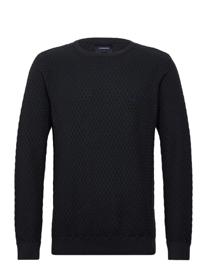 Lindbergh Cable Knit Jumper - Navy - L Lindbergh Cable Knit Jumper - Navy - L