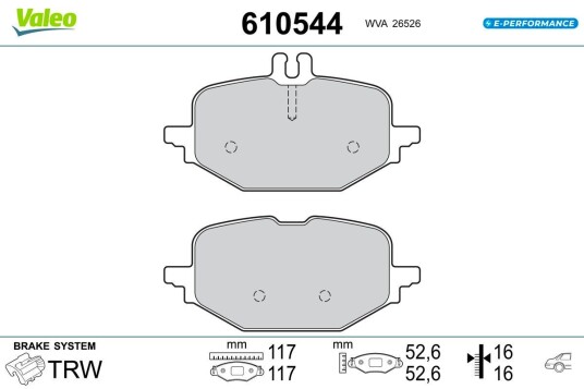Bremseklosser VALEO 610544