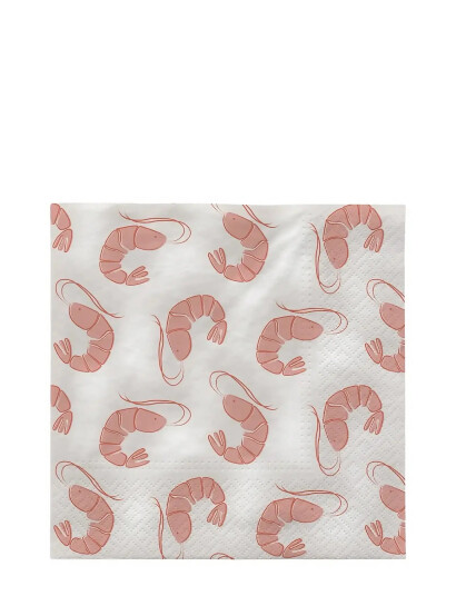 Broste Copenhagen Shrimp Paper Napkin White L 33CM