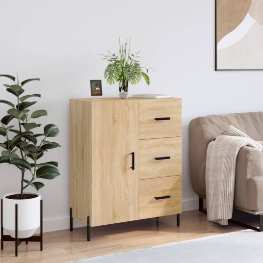 vidaXL Skjenk sonoma eik 69,5x34x90 cm konstruert tre