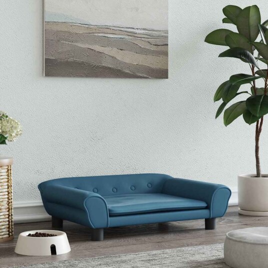 Vidaxl Hundeseng Blå 70X48X22 cm Fløyel