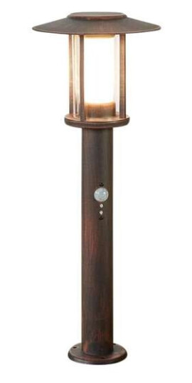 Lindby LED-sokkellampe Pavlos i rust, bevegelsessensor