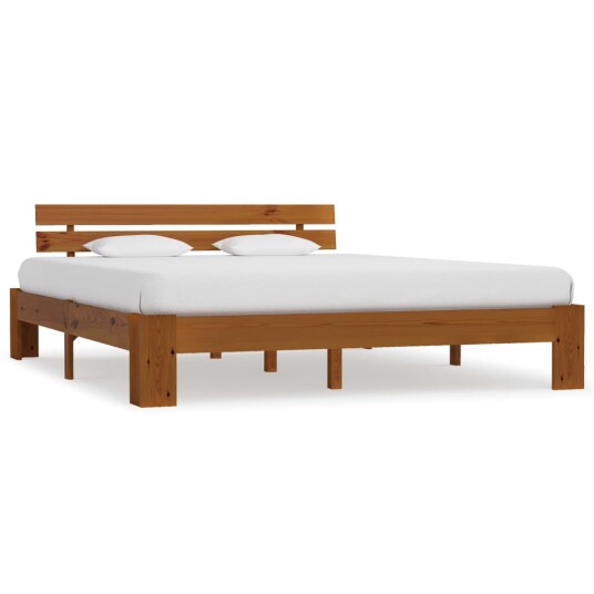 vidaXL Sengeramme honningbrun heltre furu 180x200 cm