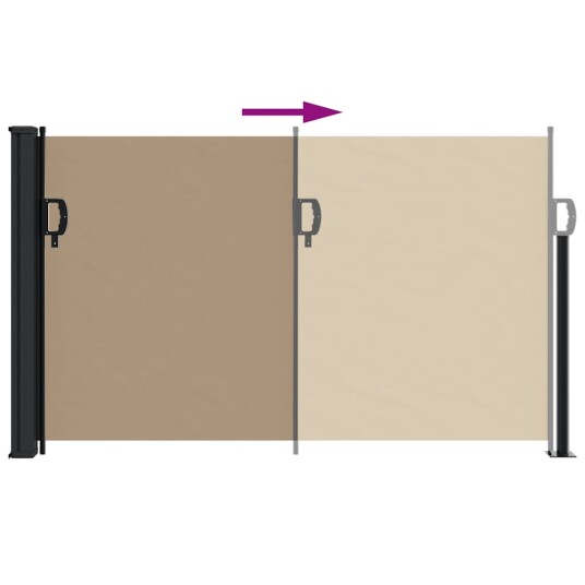  Uttrekkbar sidemarkise gråbrun 120x500 cm 4004409