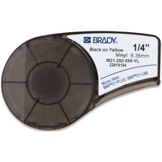 Brady M210 Vinyl Tape 6,35 mm Sort På Gul Brady M210 Vinyl Tape 6,35 mm Sort På Gul
