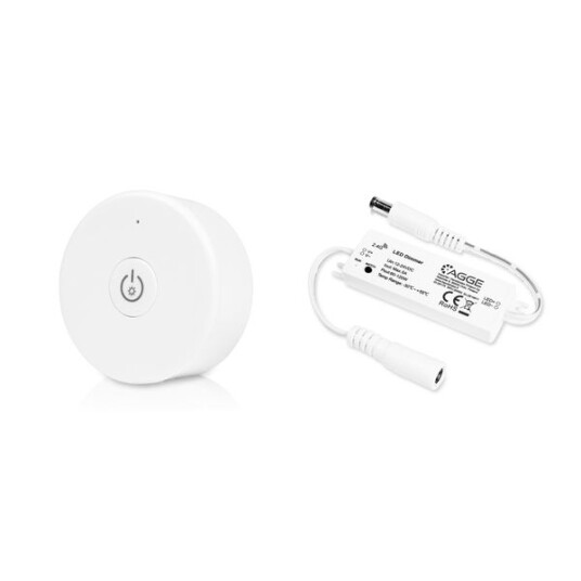 Driver til LED stripe AGGE Single Colour Mini Controller RF 2,4 GHz Driver + Remote control Dimming One Key White