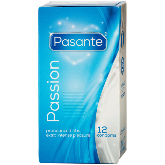 Pasante Passion Ribbed Kondomer 12 stk. - Klar Pasante Passion Ribbed Kondomer 12 stk. - Klar
