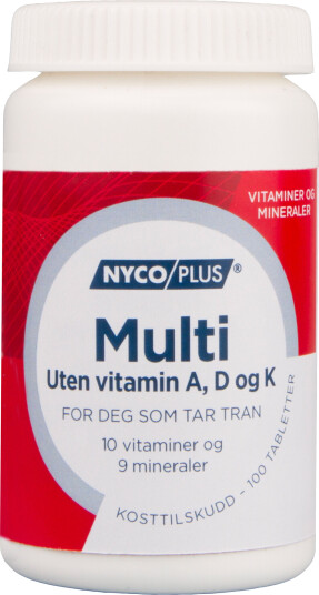 Nycoplus Multi uten vitamin A D og K 100 tabletter