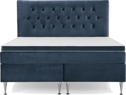 Royal Velvet Komplett Sengepakke 180x200 cMørkeblå Fløyel/Høye Sølvben