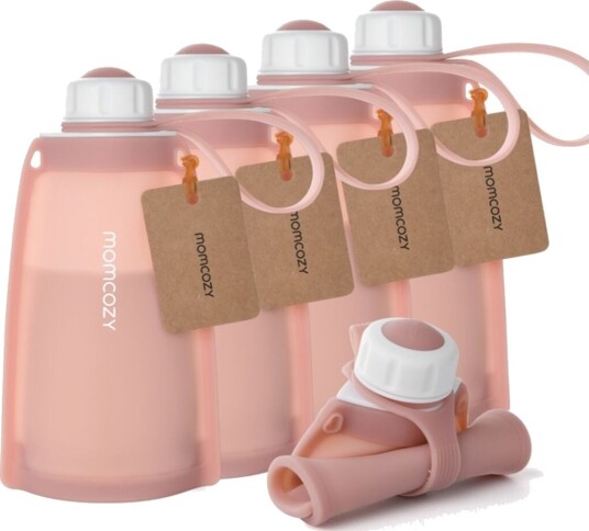 Momcozy Momcozy Silicone Milk Storage Bags Red 5Pcs Pink ONE SIZE Momcozy Momcozy Silicone Milk Storage Bags Red 5Pcs Pink ONE SIZE
