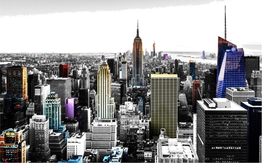 Fototapet Iridescent Skyscrapers 350x245 - Artgeist sp. z o. o.