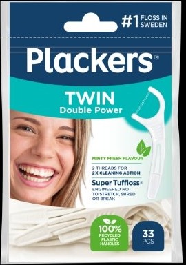 Plackers flosser twin 33 stk